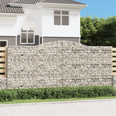 vidaXL Bogenförmige Gabionen 3er Set - Gartendekor vidaXL Bogenförmige Gabionen 3er Set - Gartendekor