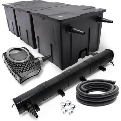 Wiltec Komplettset: Cbf-350c Teichfilter Bis 90000 L Teichfilteranlage Durchlauffilter, Neo10000 Teichpumpe 10000l/h 80w, Cuv-272 Teichklärer 72w, 10m Teichschlauch 38 Mm, Schlauchschellen W1 44-47mm Wiltec Komplettset: Cbf-350c Teichfilter Bis 90000 L Teichfilteranlage Durchlauffilter, Neo10000 Teichpumpe 10000l/h 80w, Cuv-272 Teichklärer 72w, 10m Teichschlauch 38 Mm, Schlauchschellen W1 44-47mm
