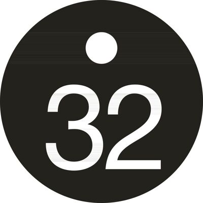 No Brand - Schlüsselnummer - Ø 25, Nummer 32, Aluminium Schwarz Eloxiert No Brand - Schlüsselnummer - Ø 25, Nummer 32, Aluminium Schwarz Eloxiert