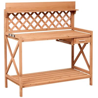 BELIANI Pflanztisch Sperlinga Tannenholz 116 Cm 115 Cm Hellbraun BELIANI Pflanztisch Sperlinga Tannenholz 116 Cm 115 Cm Hellbraun