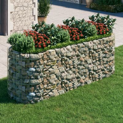 vidaXL Verzinktes Eisen Gabion Hochbeet Gartenrand - 300x100x100 cm vidaXL Verzinktes Eisen Gabion Hochbeet Gartenrand - 300x100x100 cm