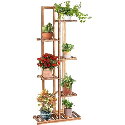 Pflanzenstaender Freistehendes Blumenregal, Pflanzenregal Holz Blumentreppe Mehrstoeckig, Holzregal Pflanzentreppe Für Drinnen Draussen 6 Ebenen/braun - Costway Pflanzenstaender Freistehendes Blumenregal, Pflanzenregal Holz Blumentreppe Mehrstoeckig, Holzregal Pflanzentreppe Für Drinnen Draussen 6 Ebenen/braun - Costway