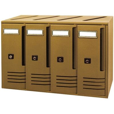 ALUBOX - Briefkasten mit 4 Fächern - Bronze - 420x175x300 mm - Serie Cubo - 20C4BR ALUBOX - Briefkasten mit 4 Fächern - Bronze - 420x175x300 mm - Serie Cubo - 20C4BR