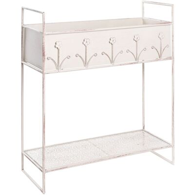 BELIANI Pflanzenständer Lupine 62 Cm Beige Metall BELIANI Pflanzenständer Lupine 62 Cm Beige Metall