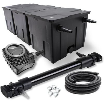 SUNSUN Wiltec Komplettset: Cbf-350c Teichfilter Bis 90000 L Teichfilteranlage Durchlauffilter, Neo12000 Teichpumpe 12000l/h 100w, Cuv-672 Teichklärer 72w, 10m Teichschlauch 38 Mm, Schlauchschellen W1 44-47mm SUNSUN Wiltec Komplettset: Cbf-350c Teichfilter Bis 90000 L Teichfilteranlage Durchlauffilter, Neo12000 Teichpumpe 12000l/h 100w, Cuv-672 Teichklärer 72w, 10m Teichschlauch 38 Mm, Schlauchschellen W1 44-47mm
