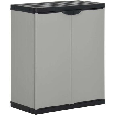 vidaXL Gartenabfall-Schrank - Grau und Schwarz - 68x40x85 cm - Gartenabfallschrank vidaXL Gartenabfall-Schrank - Grau und Schwarz - 68x40x85 cm - Gartenabfallschrank