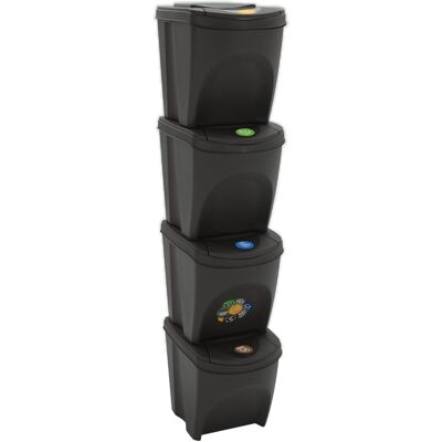 vidaXL Stapelbare Müllbehälter - 4 stk, 100 L, Grau vidaXL Stapelbare Müllbehälter - 4 stk, 100 L, Grau