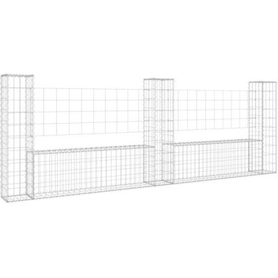 vidaXL U-förmiger Gabionenkorb mit 3 Pfosten - Gartenmauer vidaXL U-förmiger Gabionenkorb mit 3 Pfosten - Gartenmauer