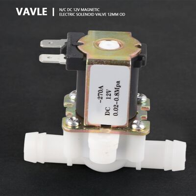 HEAT Dc12v Od12mm Elektromagnetisches Kunststoffventil, Normalerweise Geschlossen, Wassereinlass-durchflussschalter HEAT Dc12v Od12mm Elektromagnetisches Kunststoffventil, Normalerweise Geschlossen, Wassereinlass-durchflussschalter