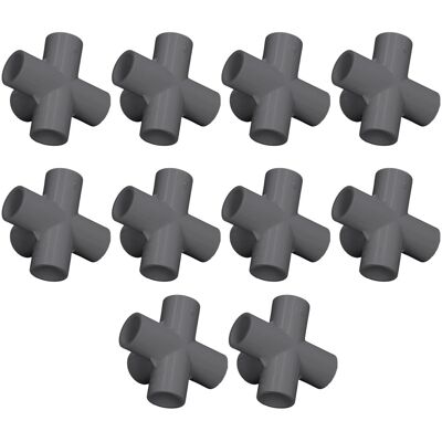 HEAT 10 Stück 5-wege-rohrverbinder 25 Mm Pvc-winkelrohrverbinder Für Möbel, Gewächshäuser Und Zelte, Schwarz HEAT 10 Stück 5-wege-rohrverbinder 25 Mm Pvc-winkelrohrverbinder Für Möbel, Gewächshäuser Und Zelte, Schwarz