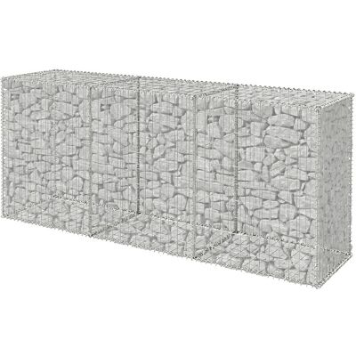 Relaxdays Gabione, Sichtschutz Garten, Steinkorb, 3.5mm Draht, Verzinkt, Hbt: 100x200x50 Cm, Gabionenwand, Stahl, Silber Relaxdays Gabione, Sichtschutz Garten, Steinkorb, 3.5mm Draht, Verzinkt, Hbt: 100x200x50 Cm, Gabionenwand, Stahl, Silber