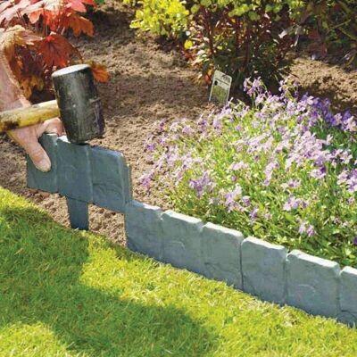 JUTE Set Mit 30 Teilen, Zaun In Steinoptik, Gartenbarriere Aus Kunststoff, Faltbarer Pp-zaun, Rasenzaun, Garteneinfassung JUTE Set Mit 30 Teilen, Zaun In Steinoptik, Gartenbarriere Aus Kunststoff, Faltbarer Pp-zaun, Rasenzaun, Garteneinfassung
