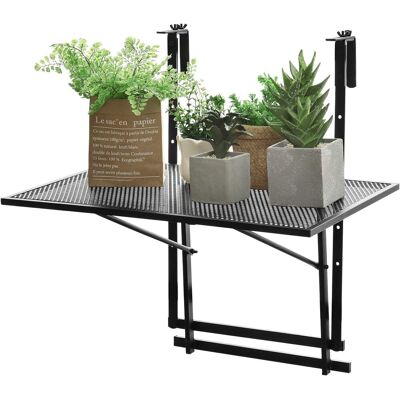 Costway Balkontisch 5-stufig Höhenverstellbar Balkonhängetisch Klappbar, Eisen, Bis 20kg, Für Balkon, Garten Costway Balkontisch 5-stufig Höhenverstellbar Balkonhängetisch Klappbar, Eisen, Bis 20kg, Für Balkon, Garten