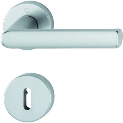 Hoppe Hamburg 1700 Türgriff + Fenstergriff, Rosettengarnitur, Aluminium, F1, links/rechts Hoppe Hamburg 1700 Türgriff + Fenstergriff, Rosettengarnitur, Aluminium, F1, links/rechts