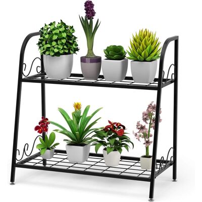 Costway 2-stufiger Metall Pflanzenstaender, Blumenregal Multifunktionales Pflanzenregal Ausstellungsregal Für Drinnen & Draussen, Pflanzregal Für Terrasse Garten Balkon Costway 2-stufiger Metall Pflanzenstaender, Blumenregal Multifunktionales Pflanzenregal Ausstellungsregal Für Drinnen & Draussen, Pflanzregal Für Terrasse Garten Balkon