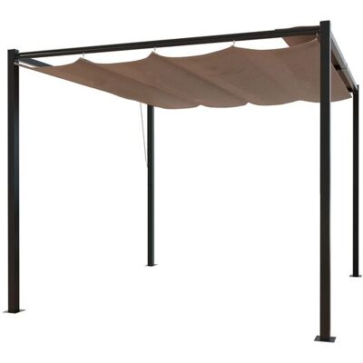 Concept-usine - Pergola Freistehend 3 X 3 M Aus Stahl Mit Taupefarbener Leinwand Tusa Concept-usine - Pergola Freistehend 3 X 3 M Aus Stahl Mit Taupefarbener Leinwand Tusa