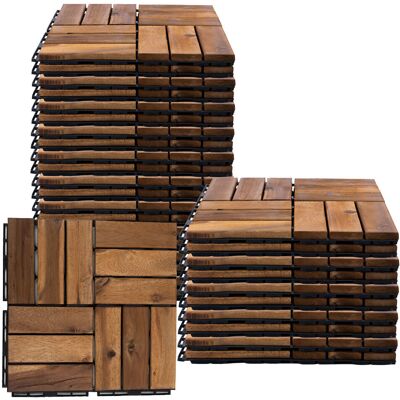 ETC-SHOP Holzfliese Akazie 30 X 30 Terrassenfliesen Holz Terrassenplatten Klicksystem Außen Klickfliesen Balkon, Wetterfest Rutschfest, H 1,9 Cm, 30er Set ETC-SHOP Holzfliese Akazie 30 X 30 Terrassenfliesen Holz Terrassenplatten Klicksystem Außen Klickfliesen Balkon, Wetterfest Rutschfest, H 1,9 Cm, 30er Set
