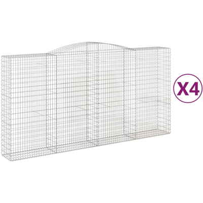 vidaXL Bogenförmige Gabionen 4 Stück 400x50x200 cm vidaXL Bogenförmige Gabionen 4 Stück 400x50x200 cm