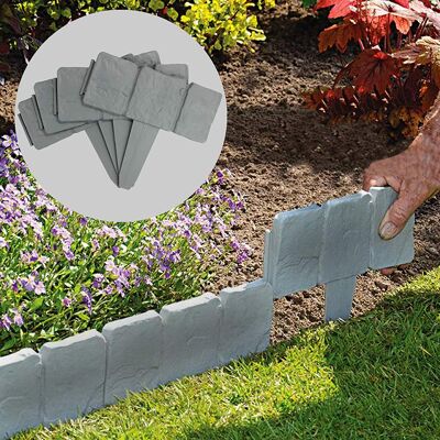 JUTE Set Mit 20 Teilen, Kunststein-zaun, Kunststoff-gartenzaun, Zusammenklappbarer Pp-steckzaun, Gartenzaun Für Rasenflächen, Garteneinfassung JUTE Set Mit 20 Teilen, Kunststein-zaun, Kunststoff-gartenzaun, Zusammenklappbarer Pp-steckzaun, Gartenzaun Für Rasenflächen, Garteneinfassung