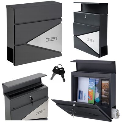 OEM Großer Briefkasten Für Briefe Und Zeitungen, Anthrazit, Aufschrift Post, 37 X 37 X 10,5 Cm OEM Großer Briefkasten Für Briefe Und Zeitungen, Anthrazit, Aufschrift Post, 37 X 37 X 10,5 Cm