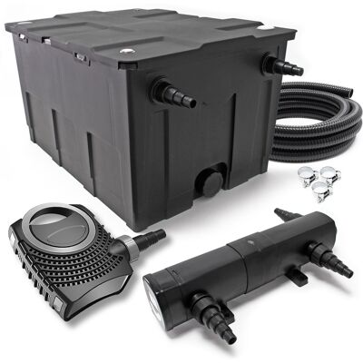 SUNSUN Wiltec Komplettset: Cbf-550 Teichfilter Bis 60000l Teichfilteranlage Durchlauffilter, Neo6000 Teichpumpe 6000l/h 40w, Cuv-224 Teichklärer 24w, 5m Teichschlauch 38 Mm (1 1/2"), Schlauchschellen 44-47mm SUNSUN Wiltec Komplettset: Cbf-550 Teichfilter Bis 60000l Teichfilteranlage Durchlauffilter, Neo6000 Teichpumpe 6000l/h 40w, Cuv-224 Teichklärer 24w, 5m Teichschlauch 38 Mm (1 1/2"), Schlauchschellen 44-47mm