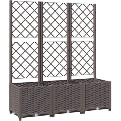 vidaXL Gartenblumenkübel mit Rankgitter Braun - Garten Pflanzkübel vidaXL Gartenblumenkübel mit Rankgitter Braun - Garten Pflanzkübel