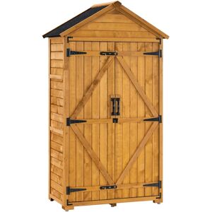 M Mcombo Gartenschrank Geräteschuppen Werkzeugschrank 1000, Outdoor-Schrank Gartenbox, mit Satteldach, aus Holz, Natur, 48 x 90 x 178 cm - Natur