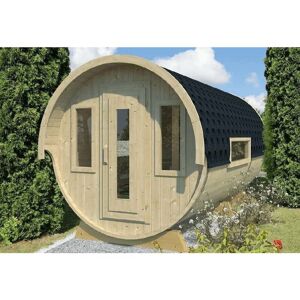 Campingfass DeLuxe 446 Campingfass aus Holz, Fass mit 42 mm Wandstärke fsc zertifiziert, Holzfass mit Montagematerial - Naturbelassen - Alpholz