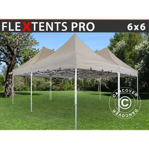 DANCOVER Faltzelt Faltpavillon Wasserdicht FleXtents pro Peak Pagoda 6x6m, Latte - Latte