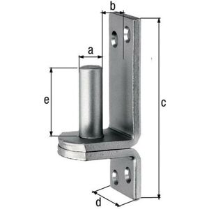 Alberts - Kloben auf Platte 13x10mm Edelstahl