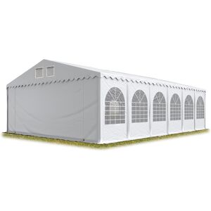 INTENT24 Festzelt 7x12 m - feuersicher Partyzelt Eventzelt xxl 2,6m hoch weiß Pavillon pvc 1400 n 100% wasserdicht - weiß