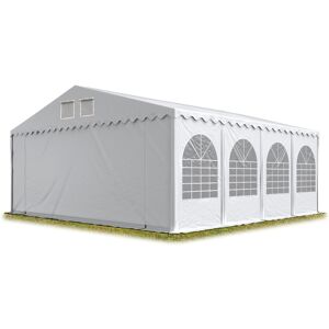 INTENT24 Festzelt 8x8 m Partyzelt Eventzelt XXL 2,6m hoch weiß Pavillon PVC 1400 N 100% wasserdicht - weiß