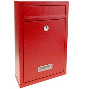 PrimeMatik - Briefkasten Postkasten metallische rot Farbe für wallmount 215 x 80 x 315 mm