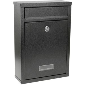 Briefkasten Postkasten metallische schwarze Farbe für wallmount 215 x 82 x 315 mm - Primematik