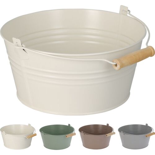 MOJAWO 3er Blumentopf mit Henkel Ø22xH10cm-ME1000130-Weiß-var