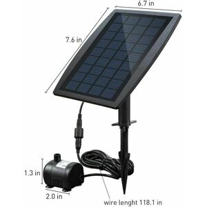 YYV Bürstenlose, solarbetriebene Teichpumpe, ideal für Springbrunnen, mit einem 9-V-2,5-W-Solarpanel und einer Förderleistung von 200 l/h. – Sonstiges YYV Bürstenlose, solarbetriebene Teichpumpe, ideal für Springbrunnen, mit einem 9-V-2,5-W-Solarpanel und einer Förderleistung von 200 l/h. – Sonstiges