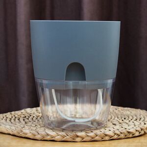 FLAMMKRAFT Dekorativer Pflanztopf aus Kunststoff mit automatischer Dochtbewässerung für Zimmer- und Gartenpflanzen, Blumen und Kräuter, 15,3 cm Durchmesser, grau FLAMMKRAFT Dekorativer Pflanztopf aus Kunststoff mit automatischer Dochtbewässerung für Zimmer- und Gartenpflanzen, Blumen und Kräuter, 15,3 cm Durchmesser, grau