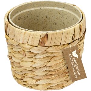 HMF 37280-14CM Innovativer Blumentopf geflochten aus Wasserhyazinthe, mit Pflanztopf aus nachhaltigen Rohstoffen, Rund, 14 cm Durchmesser HMF 37280-14CM Innovativer Blumentopf geflochten aus Wasserhyazinthe, mit Pflanztopf aus nachhaltigen Rohstoffen, Rund, 14 cm Durchmesser