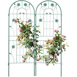 Rankgitter, 2er Set, Hxb 150 X 50 Cm, Freistehend, Rankhilfe Zum Stecken, Kletterpflanzen, Blumenspalier, Grün - Relaxdays Rankgitter, 2er Set, Hxb 150 X 50 Cm, Freistehend, Rankhilfe Zum Stecken, Kletterpflanzen, Blumenspalier, Grün - Relaxdays