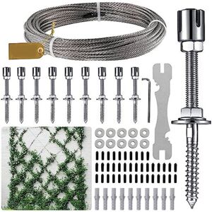 DPZO Rankgitter für Gartenpflanzen, Edelstahl-Rankgitter für Kletterpflanzen, flexibles Wand-Rankgitter für Kletterpflanzen (mit Stahldraht) DPZO Rankgitter für Gartenpflanzen, Edelstahl-Rankgitter für Kletterpflanzen, flexibles Wand-Rankgitter für Kletterpflanzen (mit Stahldraht)