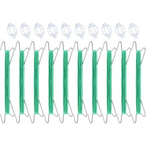 JALLERIA Set mit 10 Tomatenclips aus Metall mit stabiler Schlaufe und 10 Meter langem Seil – Flexibler Anbindehaken für Gartenpflanzen JALLERIA Set mit 10 Tomatenclips aus Metall mit stabiler Schlaufe und 10 Meter langem Seil – Flexibler Anbindehaken für Gartenpflanzen