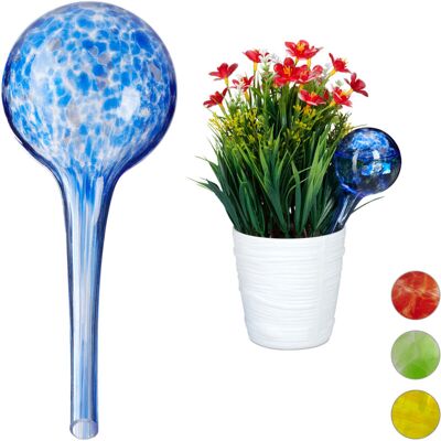 Relaxdays - 4 X Bewässerungskugel Im Set, Dosierte Bewässerung Pflanzen U. Blumen, Gießhilfe Büro, Urlaub, Ø 6 Cm, Glas, Blau Relaxdays - 4 X Bewässerungskugel Im Set, Dosierte Bewässerung Pflanzen U. Blumen, Gießhilfe Büro, Urlaub, Ø 6 Cm, Glas, Blau