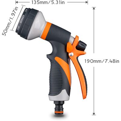 HEAT Gartenschlauch-düsensprüher, Handbrause Mit 8 Einstellbaren Bewässerungsmustern, Hochdruck-handsprüher Zum Bewässern Von Rasen Und Autowäsche HEAT Gartenschlauch-düsensprüher, Handbrause Mit 8 Einstellbaren Bewässerungsmustern, Hochdruck-handsprüher Zum Bewässern Von Rasen Und Autowäsche