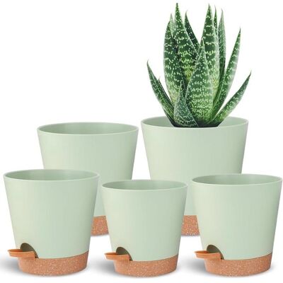 OEM Selbstbewässernde Pflanzgefäße – Blumentöpfe Für Zimmerpflanzen – Pflanzenpflege – Integrierter Wasserstand – 5 Stück, 12,5–17,5 Cm – Grün OEM Selbstbewässernde Pflanzgefäße – Blumentöpfe Für Zimmerpflanzen – Pflanzenpflege – Integrierter Wasserstand – 5 Stück, 12,5–17,5 Cm – Grün
