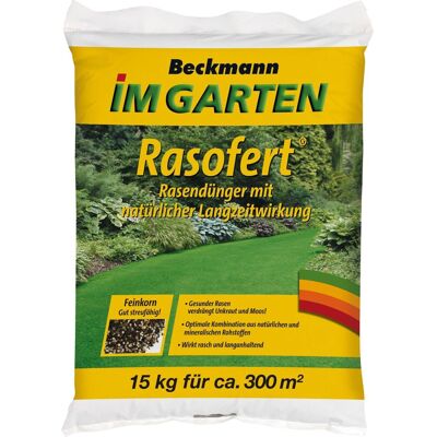 Beckmann - Rasofert Rasendünger 15 Kg Langzeitwirkung Depotwirkung Schnellwirkung Beckmann - Rasofert Rasendünger 15 Kg Langzeitwirkung Depotwirkung Schnellwirkung