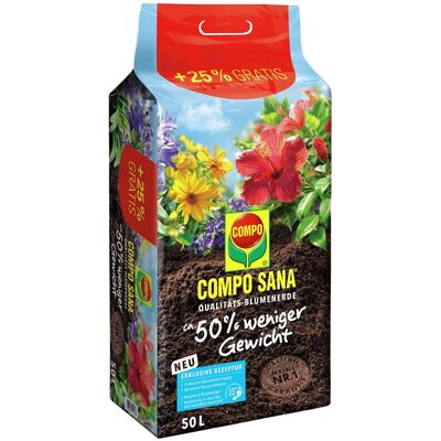 Compo Sana Qualitäts-blumenerde Ca. 50% Weniger Gewicht 50l Compo Sana Qualitäts-blumenerde Ca. 50% Weniger Gewicht 50l