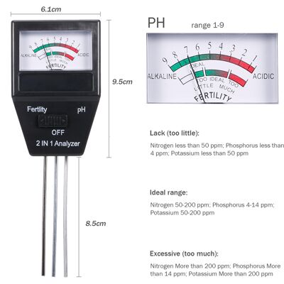 VTIZIKL 2-in-1 Boden-ph-tester Für Die Pflanzenpflege Im Innen- Und Außenbereich: Ideal Für Garten, Landwirtschaft Und Rasen. VTIZIKL 2-in-1 Boden-ph-tester Für Die Pflanzenpflege Im Innen- Und Außenbereich: Ideal Für Garten, Landwirtschaft Und Rasen.