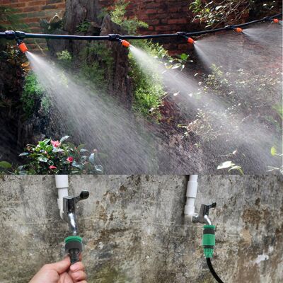 HEAT Mikro-tropfbewässerungsset Für Gartengewächshäuser, 15 M Gartenschlauch, Sprühgerät Und Düsen Für Pflanzen, Komplettes Sprinklersystem. HEAT Mikro-tropfbewässerungsset Für Gartengewächshäuser, 15 M Gartenschlauch, Sprühgerät Und Düsen Für Pflanzen, Komplettes Sprinklersystem.