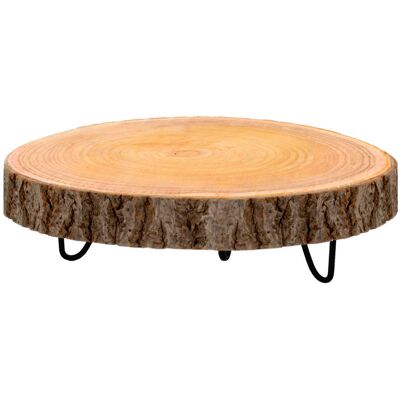Spetebo - Mini Beistelltisch Baumscheibe Mit Metall Gestell - 25 Cm - Kleiner Blumenhocker Aus Holz - Pflanzen Ständer Blumen Hocker Deko Teller Spetebo - Mini Beistelltisch Baumscheibe Mit Metall Gestell - 25 Cm - Kleiner Blumenhocker Aus Holz - Pflanzen Ständer Blumen Hocker Deko Teller
