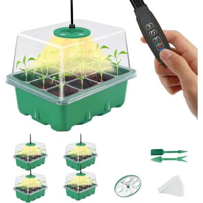BOBYPET 5-teiliges Mini-gewächshaus-pflanzenset, Anzuchtschale, Anzuchtset Mit Einstellbarer Led-helligkeit, Universelle Anzuchtschale Für Zimmerpflanzen, Gewächshaus Für Sämlinge Mit Steuerung BOBYPET 5-teiliges Mini-gewächshaus-pflanzenset, Anzuchtschale, Anzuchtset Mit Einstellbarer Led-helligkeit, Universelle Anzuchtschale Für Zimmerpflanzen, Gewächshaus Für Sämlinge Mit Steuerung